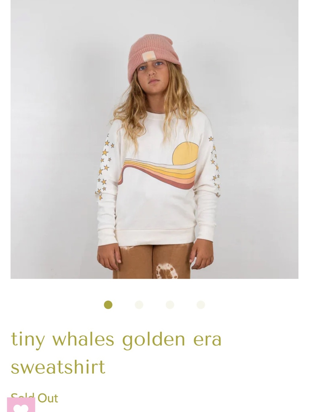 tiny whales golden era sweatshirt, size 5T